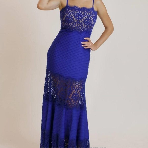 Tadashi Evening Gown Royal Blue, 6L1179L, Stretch Jersey, size 8